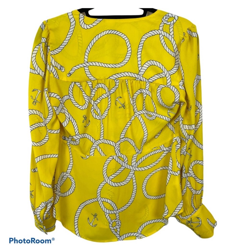 NWT - Cabi Yellow and White Nautical Blouse 🌼 - Picture 7 of 10